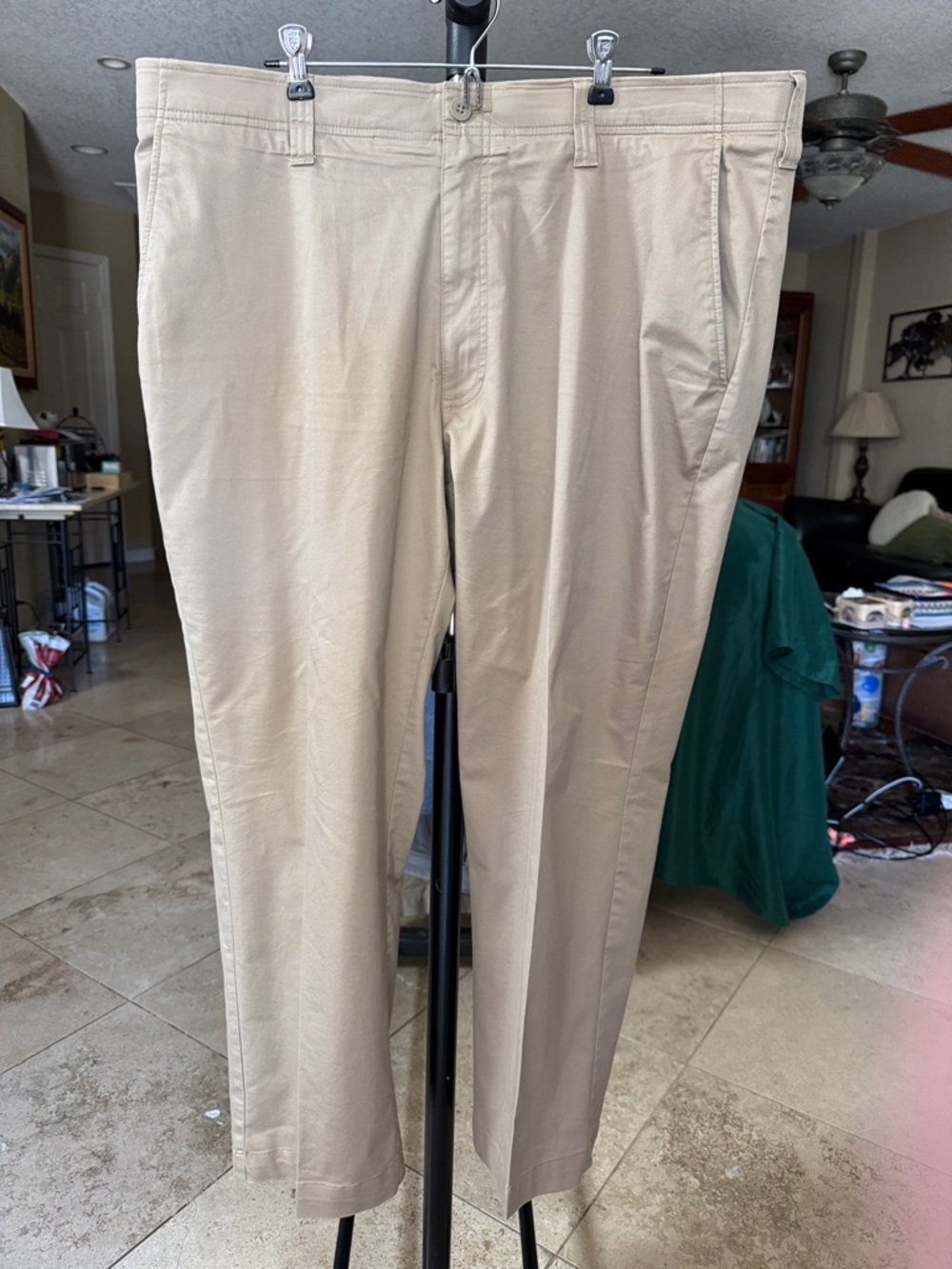 Men's Beige Dress Pants - Classic Straight Fit